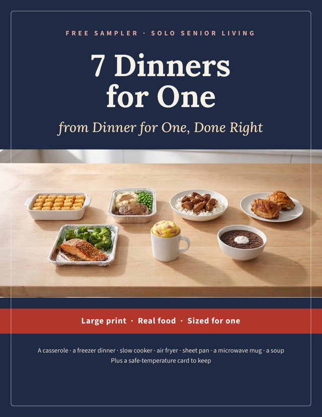 Cover of the free sampler 7 Dinners for One